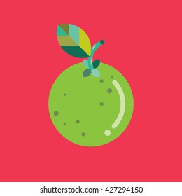 Green Orange Fruit Icon, Fruit Vector