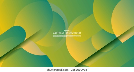 Fundo abstrato gradiente verde e laranja. Padrão de forma de cor dinâmica com design de elemento de círculo. Vetor Eps10
