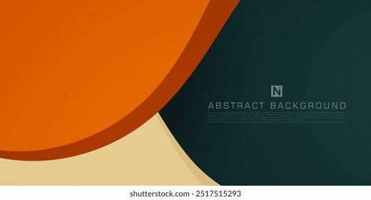 Fondo abstracto dinámico degradado verde y naranja con patrón de forma curva. Elemento creativo colorido del telón de fondo del estilo simple. Vector Eps10