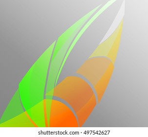 green, orange, gray background