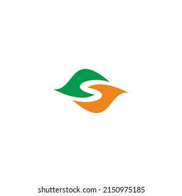 Green orange letter S logo desihn vector template