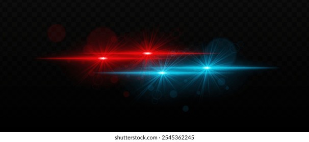 Green and orange light beams with radiant star-like glare and soft bokeh effects. Bright points of light and glow on a dark background, creating a layered lighting effect