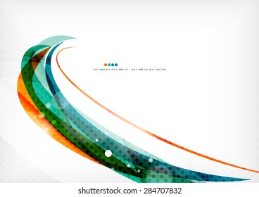 Las líneas verde y naranja son un fondo abstracto moderno. Plantilla abstracta