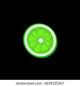 green orange logo black background