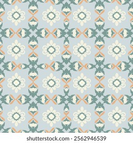 Green, orange, and pale blue embroidery, motif ethnic ikat seamless textile illustration, print striped ornament, pattern, design for wrapping, silk, scarf, clothing, textile, carpets, and  curtains.