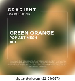 Green Orange Pop Art Gradient Mesh Background. Perfect for wallpaper, book cover, coaster, packaging, phone casing, brochure, flyer, poster design, wallpaper, mobile screen, website design