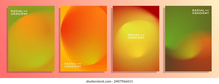 conjunto de diseño de fondo de afiche de carátula de gradiente radial de color naranja verde, para portada, folleto, ppt, fondo, afiche, volante, folleto, etc.
a4 tamaño EPS 10 diseño vectorial