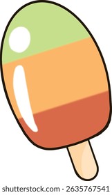 Green, orange and red popsicles