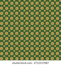 Verde e laranja repetindo flor padrão sem costura