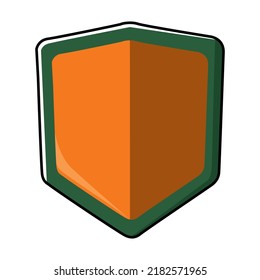 Green and orange Secure shield icons vector illustration isolated on white background. Flat design