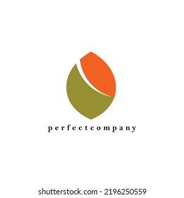 Green and orange simple and elegant oval vector logo. Logo for company, brand, product, business, industry, event, and organization.