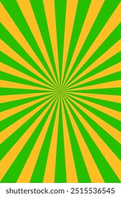 grün und orange sunburst Hintergrund Vektordesign. Comic-Hintergrund mit Retro-Strahlen.Sunburst Muster Hintergrund.