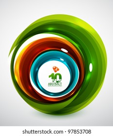 Green and orange swirl abstract vector background