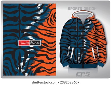 green orange tiger pattern design, illustration, textile background for sports t-shirt, football jersey shirt mockup for football club. consistent front view