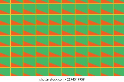 Las baldosas verdes y naranjas crean un fondo abstracto. Adecuado para rellenar fondo, portada, tarjeta y fondo.