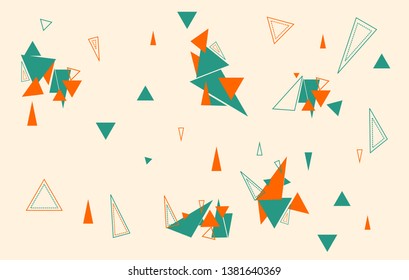 green and orange Triangle abstract background 
