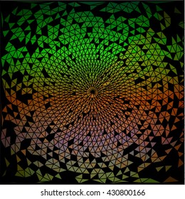 Green orange triangle circle on black business background