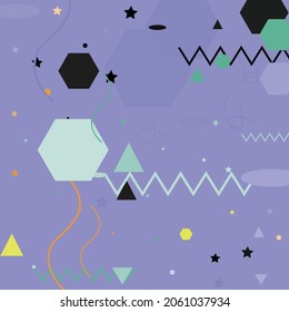 Triángulo Verde Rojo Líneas Ilustración De Arte Geométrico Gris. Fondo de Hipster Moderno Azul de Zigzag de polígono negro. Oval Chaos Calma Patrón De Arte Moderno. Imagen de diseño de vectores de sombras rosadas de plata pastel.