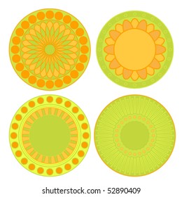 Green and orange vector ornament collection