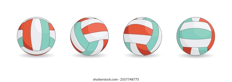 green orange volleyball vector design illustration