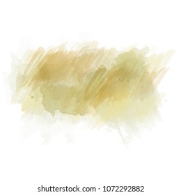 Green and orange watercolor painted stain isolated on white background, vector eps 10