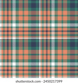 Green Orange White Tartan Pattern Seamless. Sweet Checker Pattern for Shirt Printing,clothes, Dresses, Tablecloths, Blankets, Bedding, Paper,quilt,fabric and Other Textile Products.