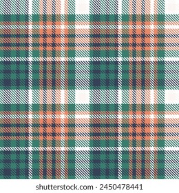 Green Orange White Tartan Pattern Seamless. Sweet Checker Pattern for Shirt Printing,clothes, Dresses, Tablecloths, Blankets, Bedding, Paper,quilt,fabric and Other Textile Products.