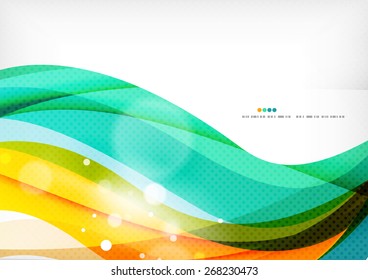 Green orange yellow colors shiny line concept. Graphic message board