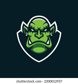 green orc esport logo gaming mascot design