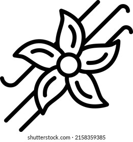 Green Orchid bean vector line icon design, Condiments and Spices symbol, Food cooking ingredients Sign, Herbs and table sauce stock illustration, Vanilla pods Concept,