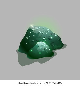 Green ore. Vector illustrations.