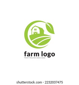 green organic Farming natural fresh product Logotype icon.