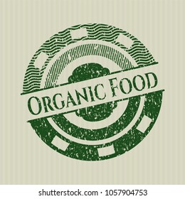 Green Organic Food distress rubber grunge texture seal