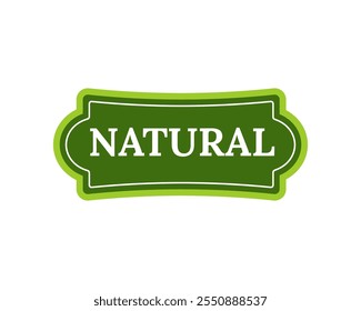 Green organic food label with a leaf emblem and simple design, ideal for eco friendly branding of fresh, vegan products. Perfect for wellness and healthy promotions.