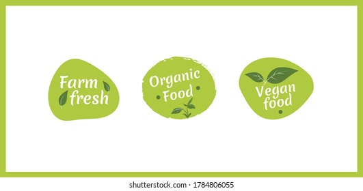 
Green organic food logo collections