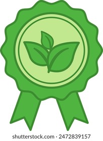 Green Organic Label. Vector Icon. Natural and Environmentally Friendly Product. Organic Farming Concept