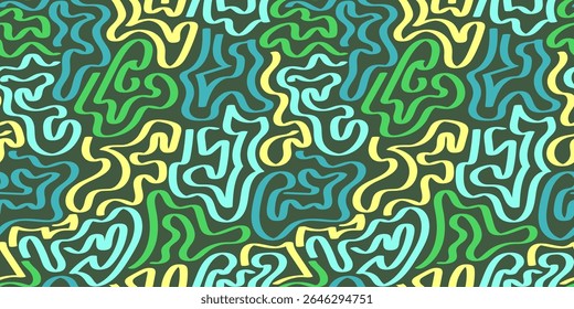 Green Organic Labyrinth Doodle Art
