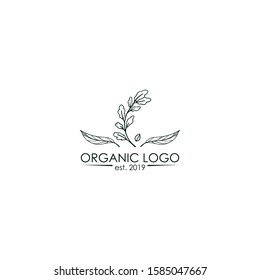 Green Organic Leaves Logo Vector