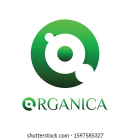 Green organic logo. Circle design