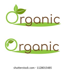 green organic logo vector design on background.green logo vector illustration