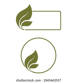 Green organic product label vector food packaging illustration
