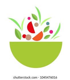Green organic product label vector food packaging illustration