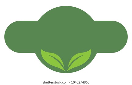 Green organic product label vector food packaging illustration	