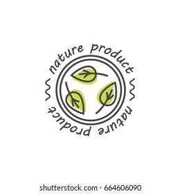 Green and organic products label or badge - icons and illustrations related to fresh and healthy food -natural and organic