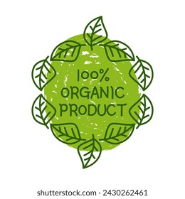 Green Organic Products Labels. Ecologic food stamps. Organic natural food labels.