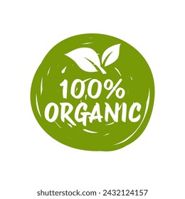 Green Organic Products Labels. Ecologic food stamps. Organic natural food labels.
