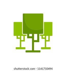 Green organic tree logo design. Natural environment eco icon template. Nature concept vector illustration
