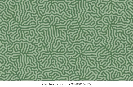 Green Organic Turing Seamless Pattern. Abstract organic background
