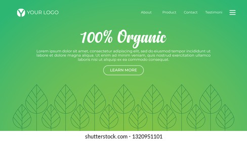 green and organic website header background