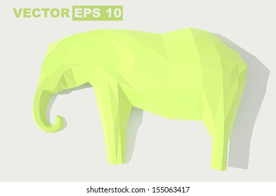 green origami elephant . Edit and insert your text.